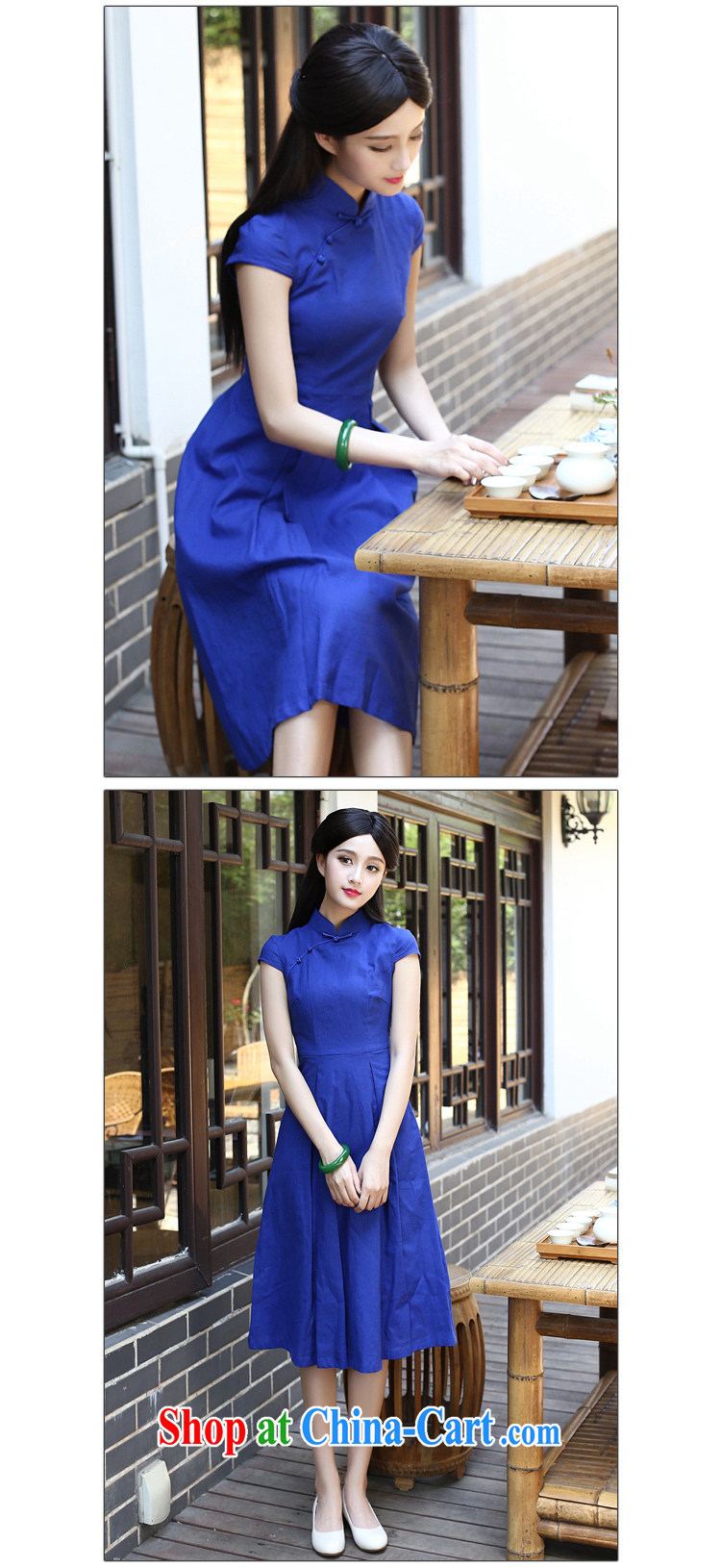 2015 new units the commission Ms. antique dresses day dresses summer improved fashion style arts small fresh blue L pictures, price, brand platters! Elections are good character, the national distribution, so why buy now enjoy more preferential! Health