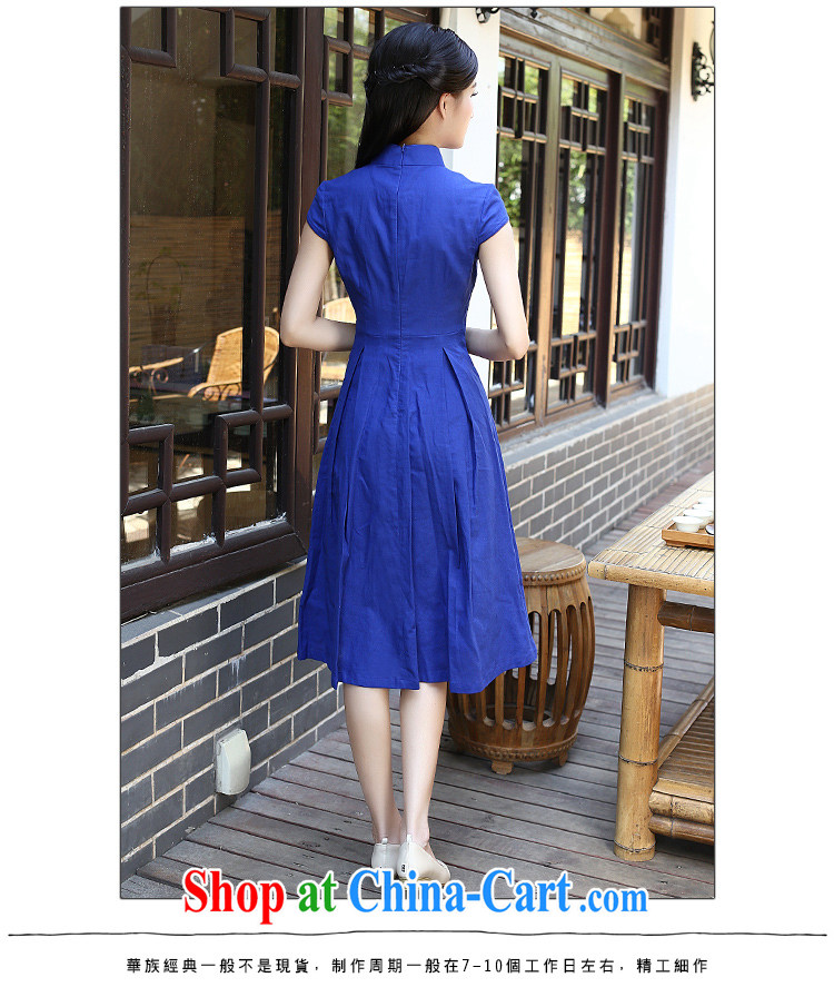 2015 new units the commission Ms. antique dresses day dresses summer improved fashion style arts small fresh blue L pictures, price, brand platters! Elections are good character, the national distribution, so why buy now enjoy more preferential! Health