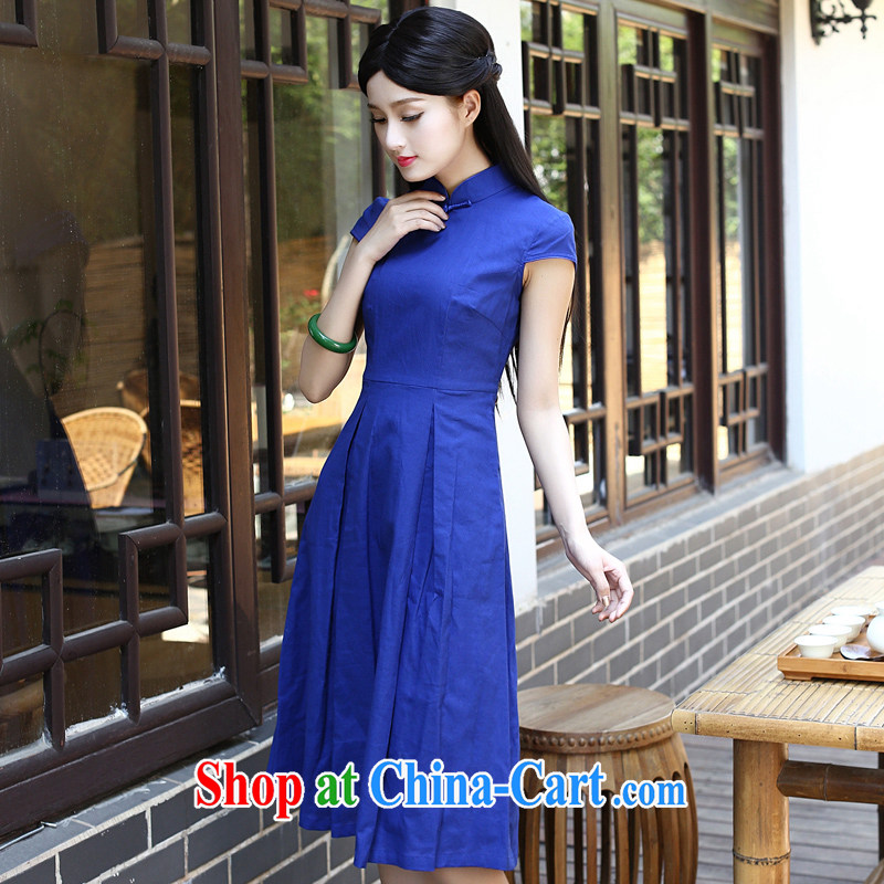 2015 new units the commission Ms. antique dresses day dresses summer improved fashion style arts small fresh blue L, China Classic (HUAZUJINGDIAN), online shopping