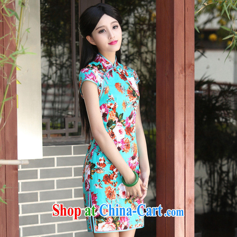 China classic daily improved, qipao dresses summer 2015 new retro small fresh beauty graphics thin fancy XXXL, China Classic (HUAZUJINGDIAN), and shopping on the Internet