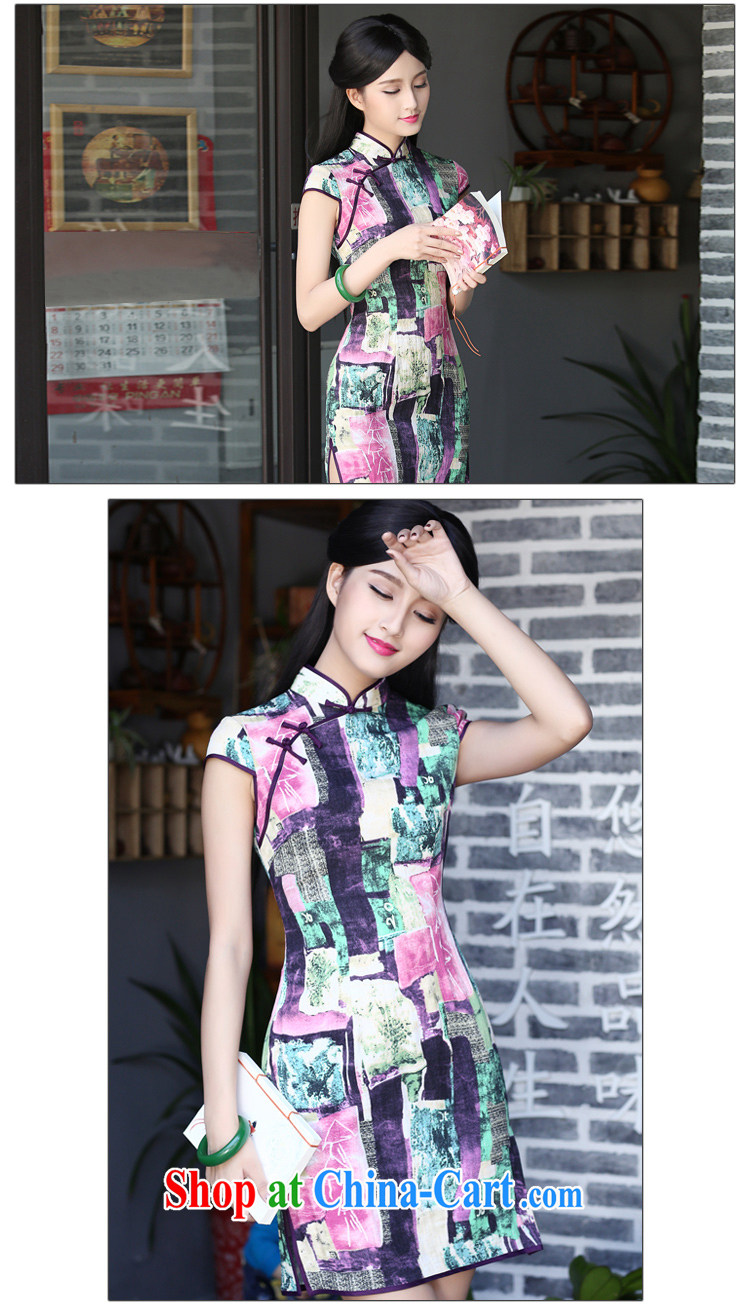 China classic cotton stamp duty, short cheongsam dress retro daily improved fashion style summer qp red XXXL pictures, price, brand platters! Elections are good character, the national distribution, so why buy now enjoy more preferential! Health