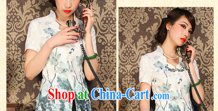 Bin Laden smoke summer new, improved retro Lotus V collar, short-sleeved short manually load the Snap flowers cheongsam shirt such as the color 2 XL pictures, price, brand platters! Elections are good character, the national distribution, so why buy now enjoy more preferential! Health