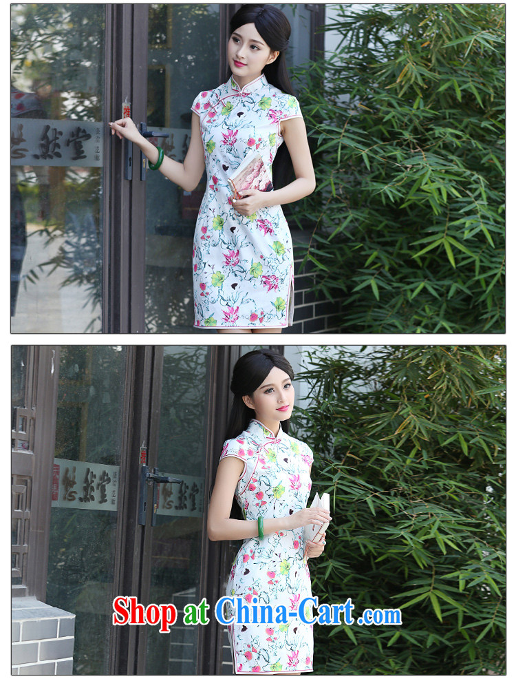China classic 2015 new daily improved, qipao dresses retro art small fresh short summer floral XXXL pictures, price, brand platters! Elections are good character, the national distribution, so why buy now enjoy more preferential! Health