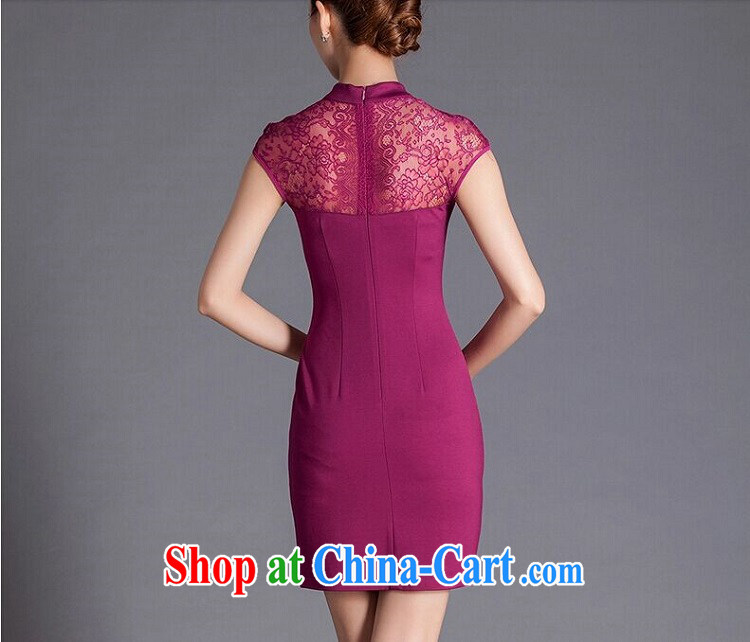 The race to the 2015 summer, lace short-sleeved beauty graphics thin OL dresses improved qipao, for elegant ladies large, apricot M pictures, price, brand platters! Elections are good character, the national distribution, so why buy now enjoy more preferential! Health