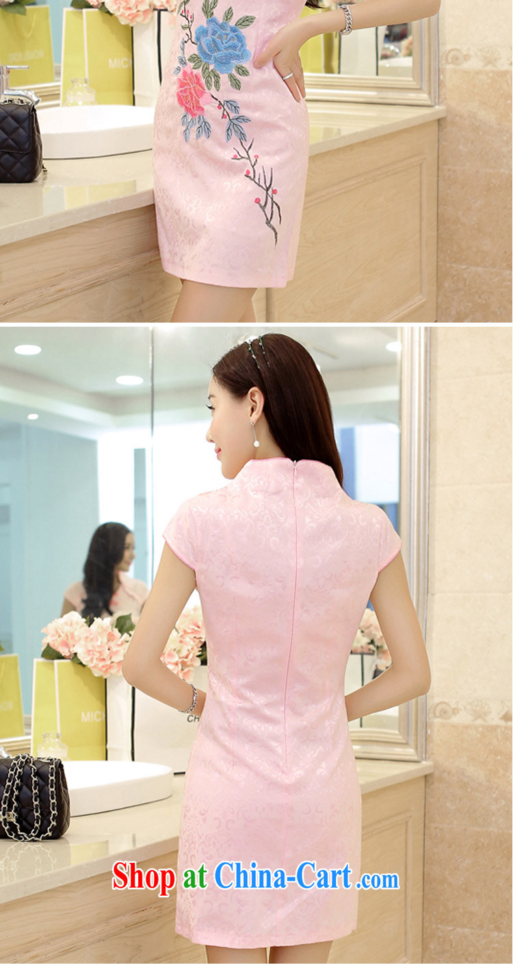 Summer 2015 new female Ethnic Wind Chinese short-sleeved retro stamp beauty style graphics thin package and cheongsam dress white XL pictures, price, brand platters! Elections are good character, the national distribution, so why buy now enjoy more preferential! Health