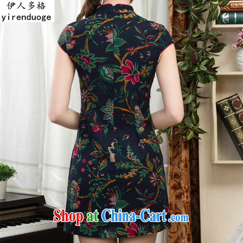 Of the more than 2015 new fancy dresses and elegant Chinese classical beauty graphics thin short cheongsam dress daily summer improved stylish stamp style female 03, S, the more people (YIRENDUOGE), online shopping