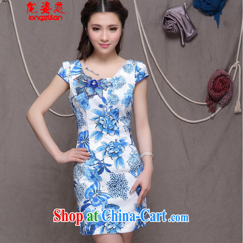 Embroidered cheongsam high-end Ethnic Wind and stylish Chinese qipao antique dresses beauty FA 033, 9907 light green L, Kowloon City Land (LONGZILIAN), shopping on the Internet