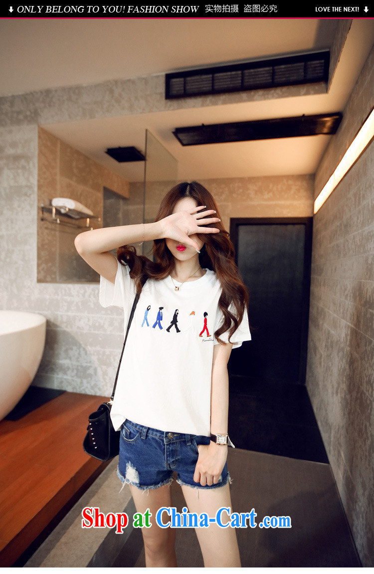 Korean version round-collar embroidery portrait short-sleeved Dress Shirt T S summer 877 white are code pictures, price, brand platters! Elections are good character, the national distribution, so why buy now enjoy more preferential! Health