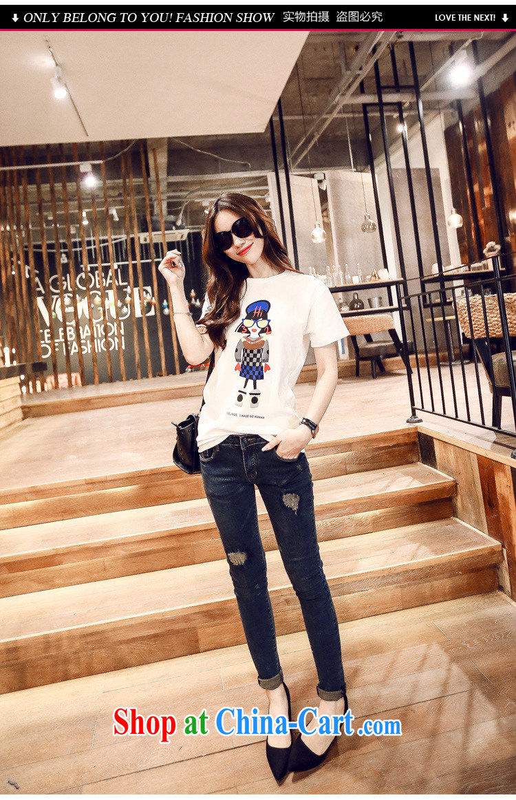 Korean summer female cartoon character round-collar T pension female S 715 white are code pictures, price, brand platters! Elections are good character, the national distribution, so why buy now enjoy more preferential! Health