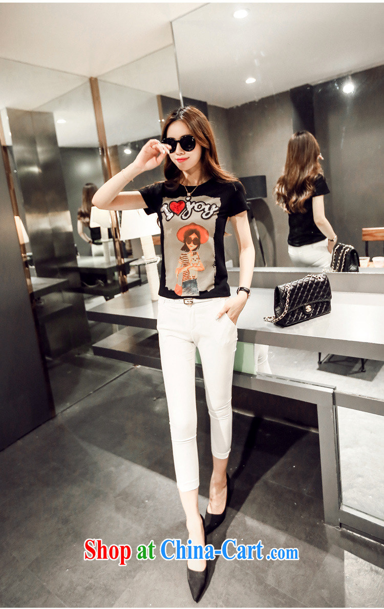 Korean female new round-collar short-sleeve cartoon summer female T pension S 890 black L pictures, price, brand platters! Elections are good character, the national distribution, so why buy now enjoy more preferential! Health