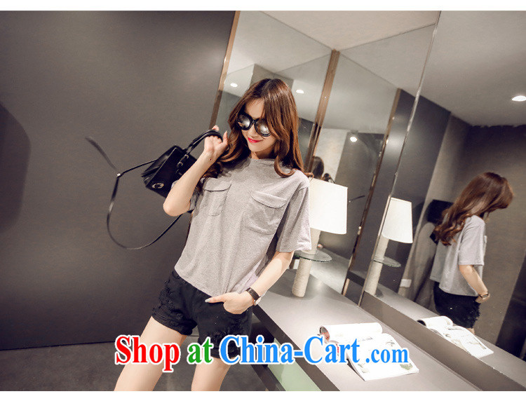Korean double-pocket round-collar short-sleeve Dress Shirt T summer S 856 gray are code pictures, price, brand platters! Elections are good character, the national distribution, so why buy now enjoy more preferential! Health