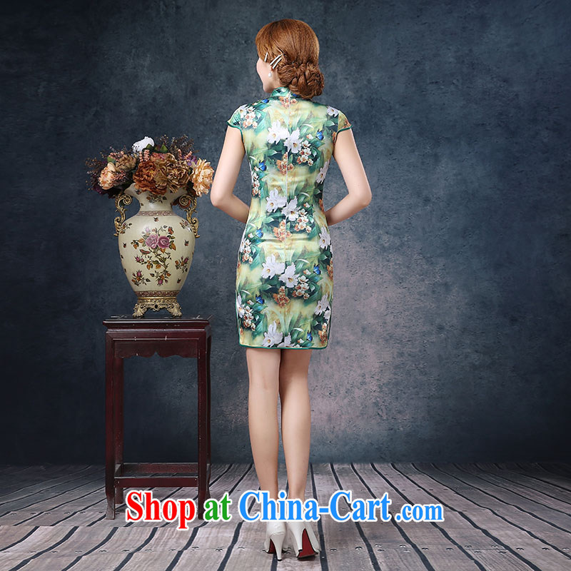 2015 new spring and summer dresses improved cultivating daily short stylish stamp short-sleeve-waist sexy dresses glamour XXL stamp duty, love, in accordance with China, shopping on the Internet