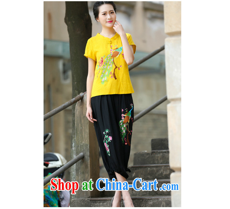 Summer 2015 New National wind ladies embroidery antique style Chinese T-shirt beauty Peacock embroidered short sleeved T-shirt white M pictures, price, brand platters! Elections are good character, the national distribution, so why buy now enjoy more preferential! Health