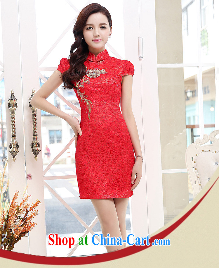 Blues, 2015 new bride wedding dress improved cheongsam dress summer Openwork lace beauty graphics thin retro dresses cheongsam red XXL pictures, price, brand platters! Elections are good character, the national distribution, so why buy now enjoy more preferential! Health