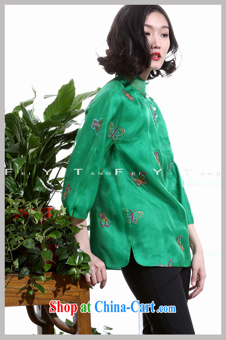 Summer 2015 new manual embroidery butterfly silk European root by Tang women retro Chinese style Chinese, for 7 shirt-sleeved green L pictures, price, brand platters! Elections are good character, the national distribution, so why buy now enjoy more preferential! Health