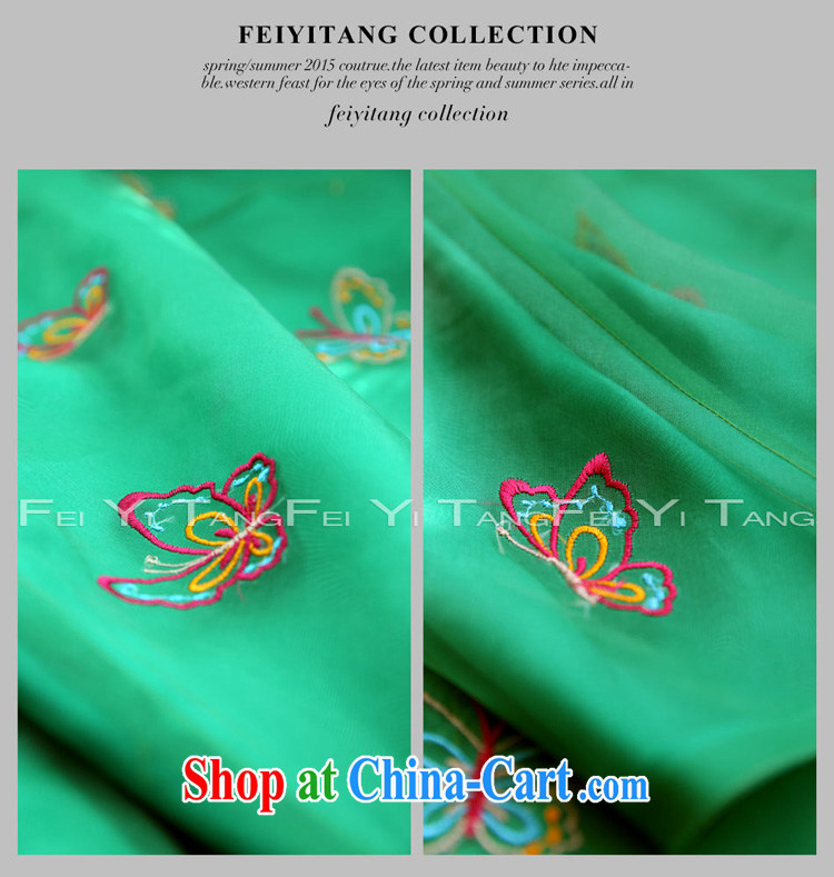 Summer 2015 new manual embroidery butterfly silk European root by Tang women retro Chinese style Chinese, for 7 shirt-sleeved green L pictures, price, brand platters! Elections are good character, the national distribution, so why buy now enjoy more preferential! Health