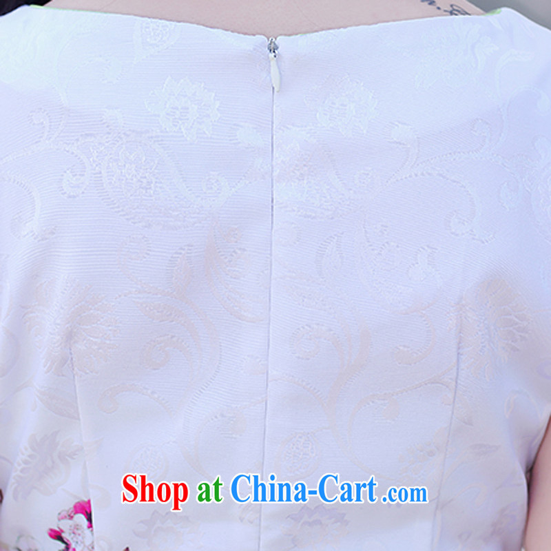 2015 new summer short-sleeved beauty charm retro stamp outfit package and skirt dresses female Red Peony XL, domino-hee, shopping on the Internet