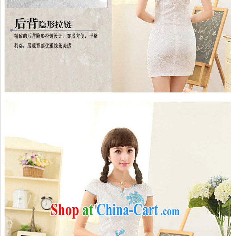 The Beijing Summer 2015 new, fresh and artistic Chinese improved cultivating embroidered graphics thin lace cheongsam girls HM - JAYT 63 blue XXL pictures, price, brand platters! Elections are good character, the national distribution, so why buy now enjoy more preferential! Health