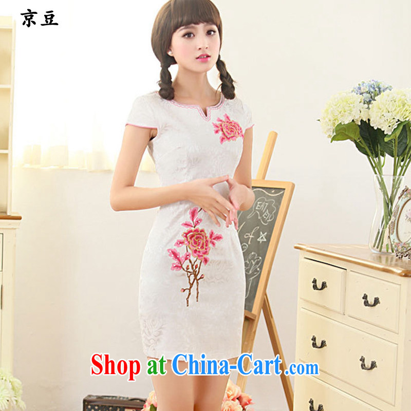 The Beijing Summer 2015 new and fresh artistic Chinese improved cultivation embroidered graphics thin lace cheongsam girls HM - JAYT 63 blue XXL E, feast, and shopping on the Internet