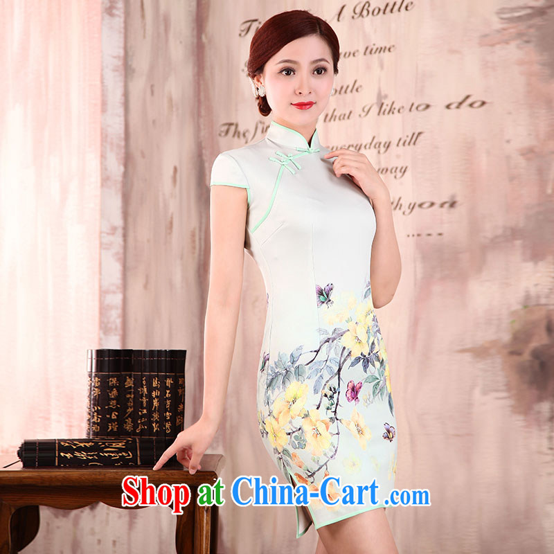 Jubilee 1000 bride spring 2015 new summer dresses retro improved simplicity and idyllic beauty flowers graphics thin daily short cheongsam X 594 NAK XXL yoga, 1000 Jubilee bride, shopping on the Internet