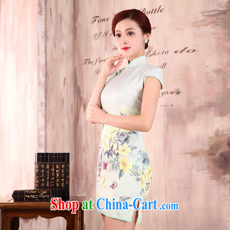 Jubilee 1000 bride spring 2015 new summer dresses retro improved simplicity and idyllic beauty flowers graphics thin daily short cheongsam X 594 NAK XXL yoga, 1000 Jubilee bride, shopping on the Internet