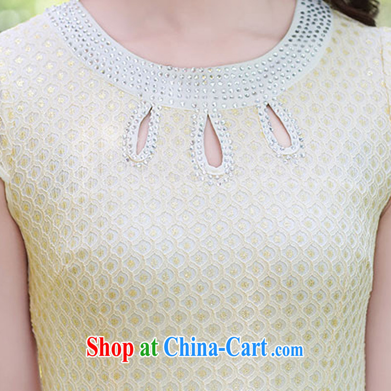 Summer 2015 women who decorated graphics thin lace dresses pink Openwork round-collar dresses dresses female fruit green M, Domino-hee, shopping on the Internet