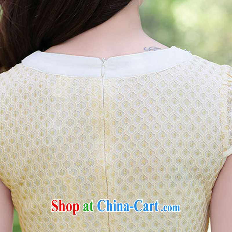 Summer 2015 women who decorated graphics thin lace dresses pink Openwork round-collar dresses dresses female fruit green M, Domino-hee, shopping on the Internet