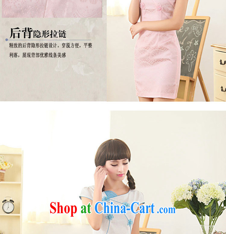 The Beijing Summer 2015 new, fresh and artistic Chinese improved cultivating embroidered graphics thin lace cheongsam girls HM - JAYT 62 blue XXL pictures, price, brand platters! Elections are good character, the national distribution, so why buy now enjoy more preferential! Health