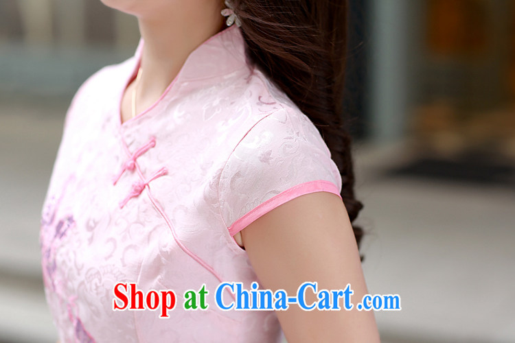 US-Iraqi advisory committee 2015 summer New and Improved stylish embroidered cheongsam dress elegant Chinese Ethnic Wind beauty graphics thin style short-sleeve dress white L pictures, price, brand platters! Elections are good character, the national distribution, so why buy now enjoy more preferential! Health