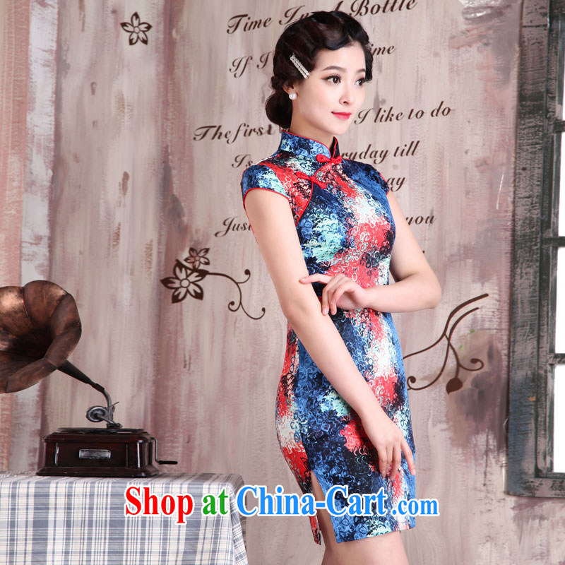 Jubilee 1000 bride 2015 new stylish improved cheongsam Chinese spring and summer jacquard cotton retro female day-style cheongsam dress X 2079 dream-seung XXL, 1000 Jubilee bride, shopping on the Internet