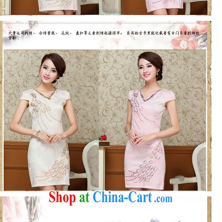 The Beijing Summer 2015 New Products lady dresses retro embroidery flowers daily short cheongsam dress beauty HM - JAYT 58 pink XXL pictures, price, brand platters! Elections are good character, the national distribution, so why buy now enjoy more preferential! Health