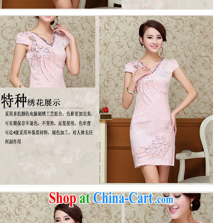 The Beijing Summer 2015 New Products lady dresses retro embroidery flowers daily short cheongsam dress beauty HM - JAYT 58 pink XXL pictures, price, brand platters! Elections are good character, the national distribution, so why buy now enjoy more preferential! Health