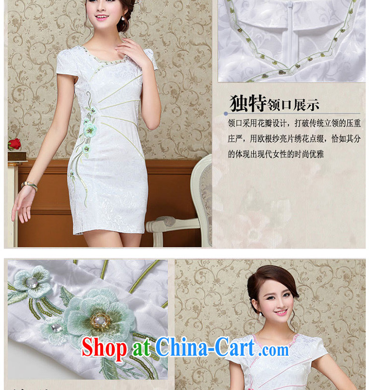 Summer 2015 New Products lady dresses retro embroidery flowers daily short cheongsam dress beauty HM - JAYT 57 light blue XXL pictures, price, brand platters! Elections are good character, the national distribution, so why buy now enjoy more preferential! Health