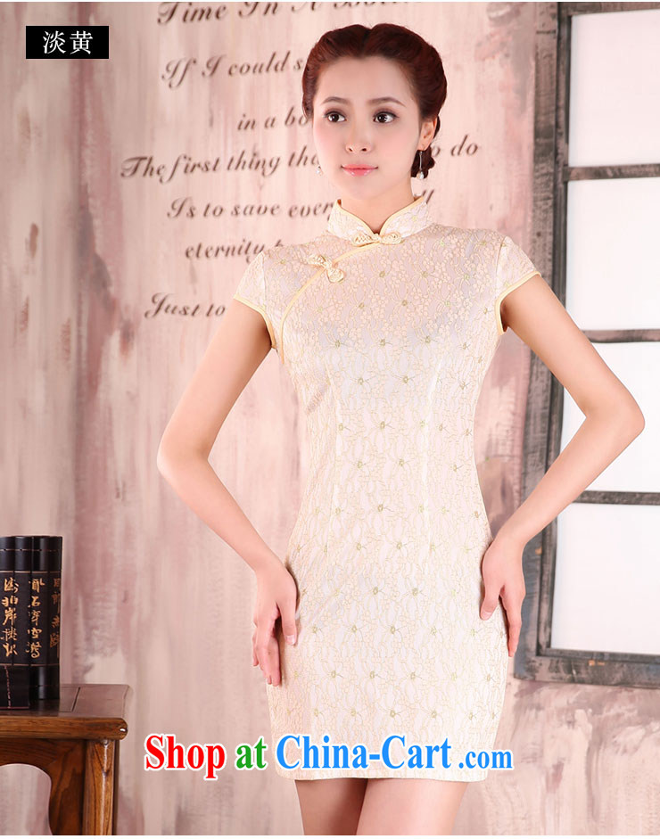 Jubilee 1000 bride's 2015 Spring Summer retro improved day-dresses summer short, cultivating the waist lace dress X 2096 pale yellow XXL pictures, price, brand platters! Elections are good character, the national distribution, so why buy now enjoy more preferential! Health