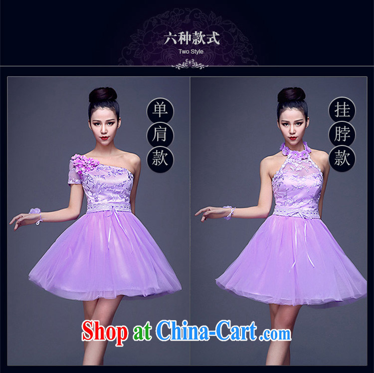 2015 summer bridesmaid dresses in short lace Korean video thin purple bridal bridesmaid sister shaggy dresses, shoulder, XXL pictures, price, brand platters! Elections are good character, the national distribution, so why buy now enjoy more preferential! Health
