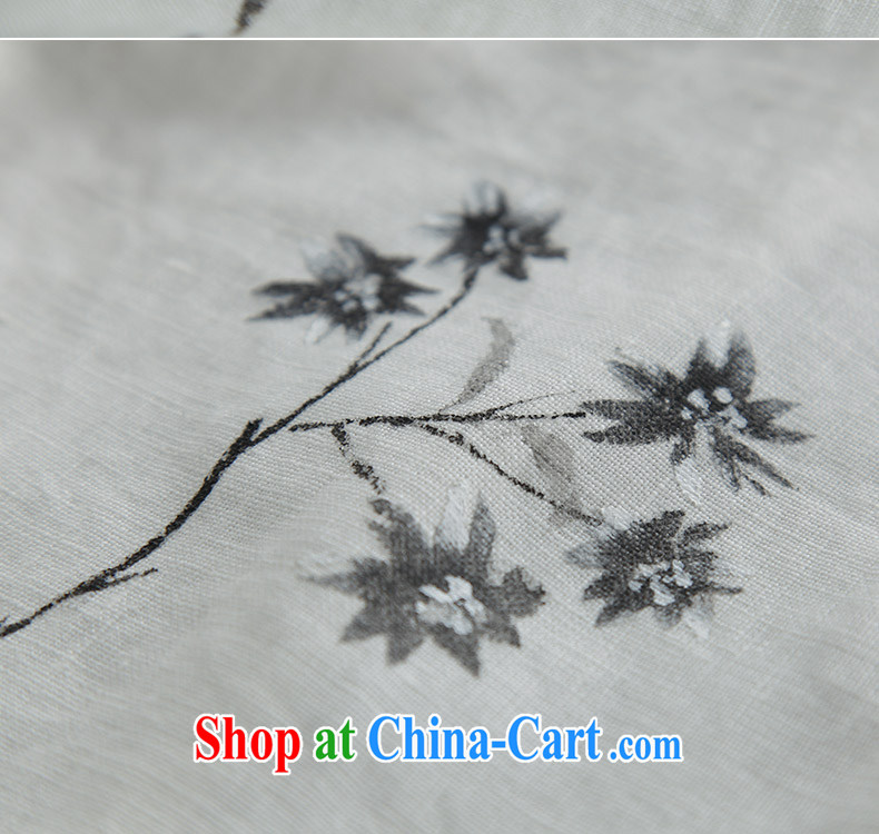 Ink cotton Ma spring~ experience Chinese Tang women dresses long retreat, tea art linen long dress white XXL pictures, price, brand platters! Elections are good character, the national distribution, so why buy now enjoy more preferential! Health