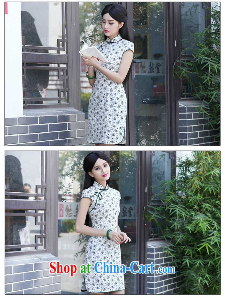 China classic 2015 summer new, daily improved cheongsam dress beauty graphics thin short, arts, black flower XXXL pictures, price, brand platters! Elections are good character, the national distribution, so why buy now enjoy more preferential! Health