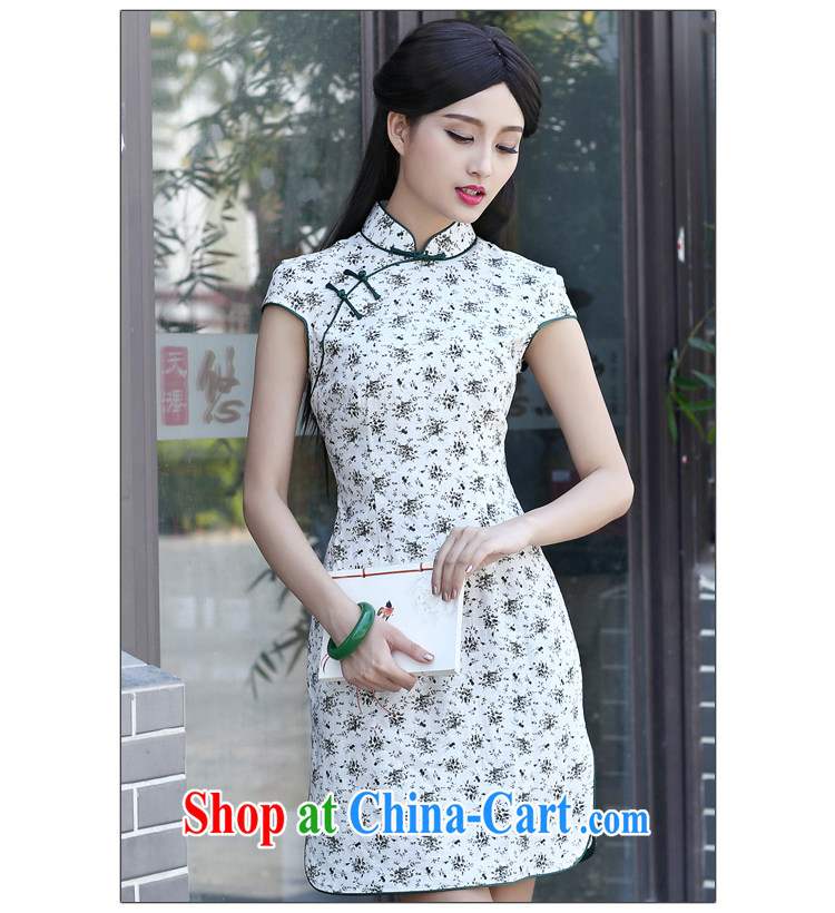 China classic 2015 summer new, daily improved cheongsam dress beauty graphics thin short, arts, black flower XXXL pictures, price, brand platters! Elections are good character, the national distribution, so why buy now enjoy more preferential! Health