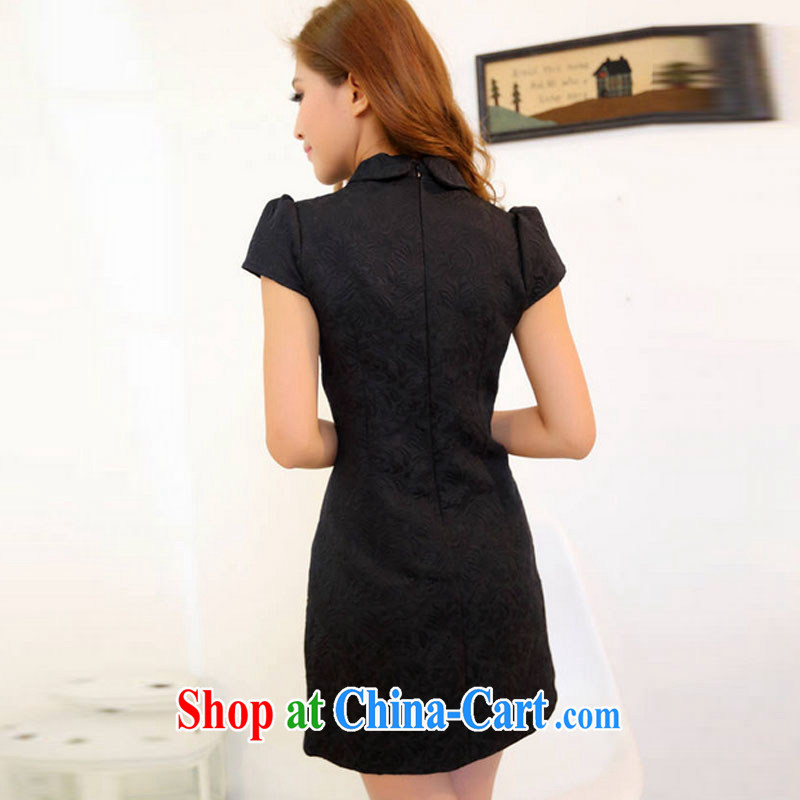 Lin's flowers 2015 jacquard Chinese style solid color elegance beauty dresses, girls dresses black L, Catherine's flower child (linduoer), online shopping