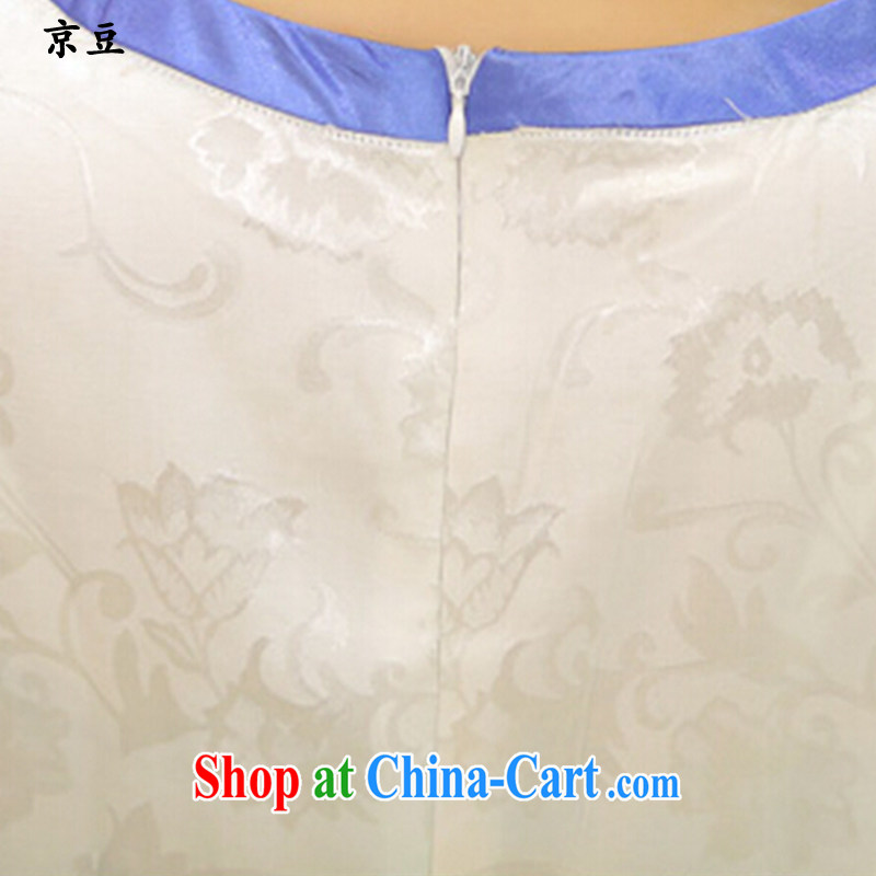 The Beijing Summer 2015 New Beauty classic qipao painting short retro HM - JAYT 55 light blue Peony XL E, feast, and shopping on the Internet