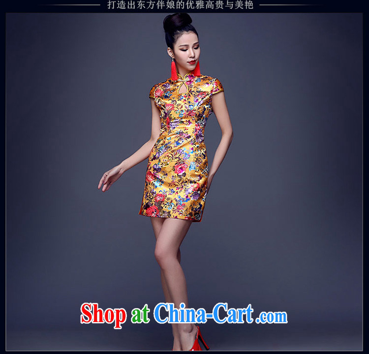 cheongsam dress spring 2015 new, sexy night dress, Ms. beauty service performance improved cheongsam short summer yellow-also can be done without the not-for-pictures, price, brand platters! Elections are good character, the national distribution, so why buy now enjoy more preferential! Health