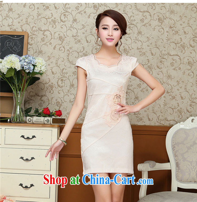 Dresses 2015 new summer beautiful embroidered retro daily improved cheongsam dress style Female M yellow XXL pictures, price, brand platters! Elections are good character, the national distribution, so why buy now enjoy more preferential! Health