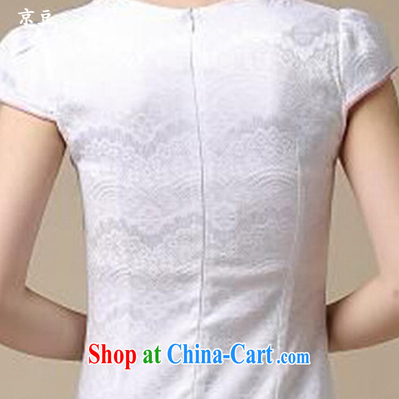 The Beijing Summer 2015 new stylish and refined beauty antique Chinese qipao Ms. dresses embroidered graphics thin HM - JAYT 39 white saffron XXL E, feast, and shopping on the Internet