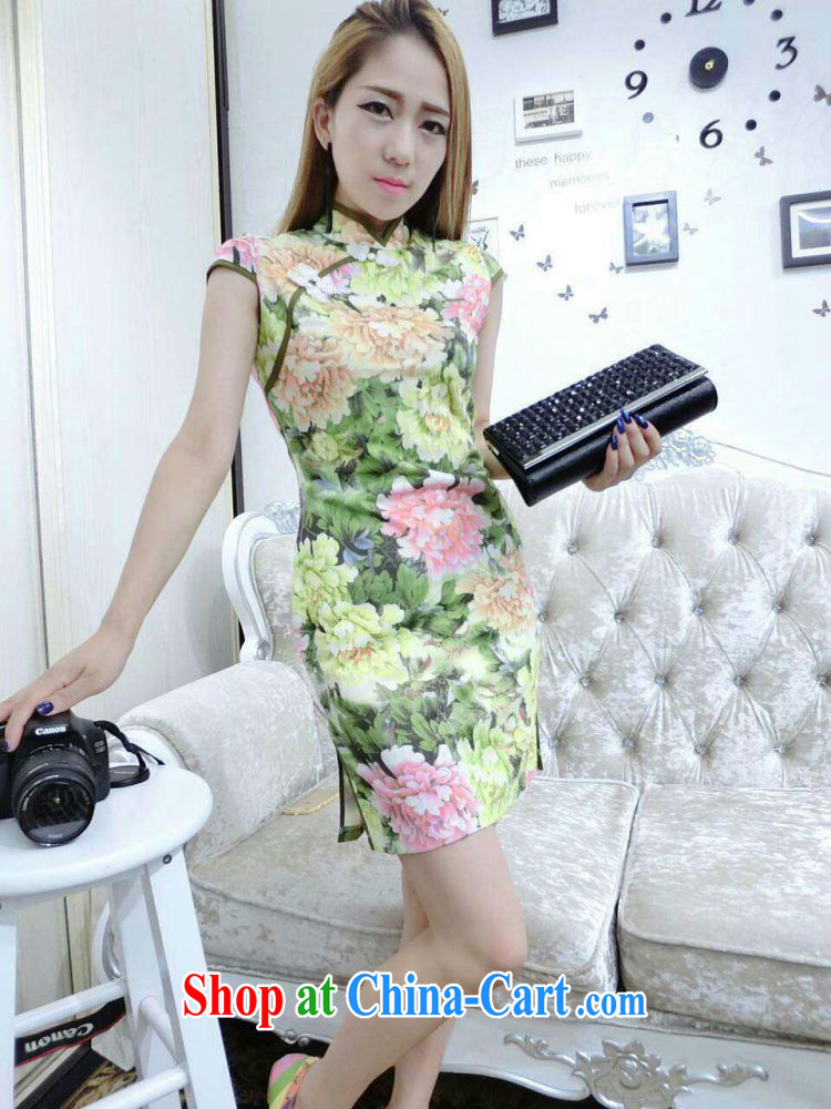 Colorful Flowers 2015 new retro sexy night dress the forklift truck graphics thin beauty package dresses and tight-fitting dresses 3217 yellow L pictures, price, brand platters! Elections are good character, the national distribution, so why buy now enjoy more preferential! Health
