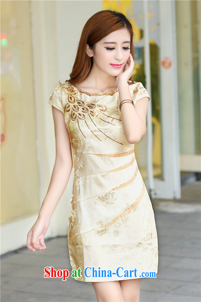covered by snow in 2015 new cheongsam dress stylish improved cultivation style short embroidery cheongsam dress dresses pink XXL pictures, price, brand platters! Elections are good character, the national distribution, so why buy now enjoy more preferential! Health
