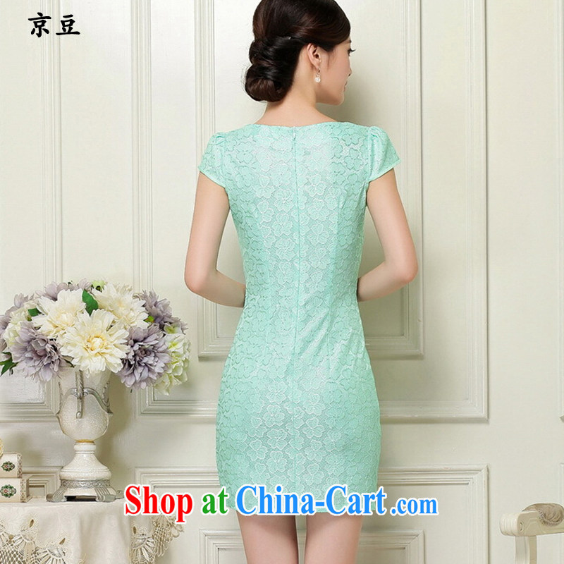 The Beijing Summer 2015 new dresses dress improved stylish beauty cheongsam dress daily short retro dresses female HM - JAYT 37 apricot XXL E, feast, and shopping on the Internet