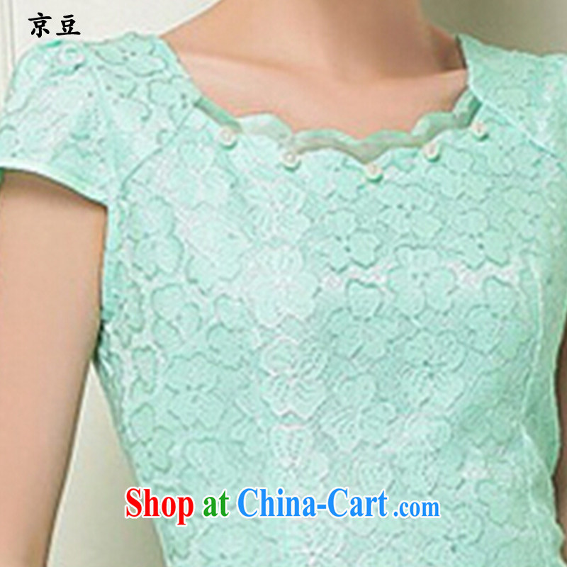 The Beijing Summer 2015 new dresses dress improved stylish beauty cheongsam dress daily short retro dresses female HM - JAYT 37 apricot XXL E, feast, and shopping on the Internet