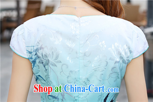 covered by snow in 2015 new dresses and stylish Lotus the gradient improved fashion cheongsam dress summer Beauty Fashion Color Blue XXL pictures, price, brand platters! Elections are good character, the national distribution, so why buy now enjoy more preferential! Health