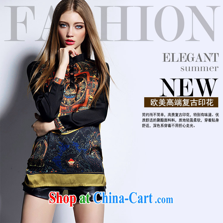 Europe and North America summer 2015 the code female liberal T 桖 retro stitching stamp long-sleeved T-shirt card its color XL pictures, price, brand platters! Elections are good character, the national distribution, so why buy now enjoy more preferential! Health