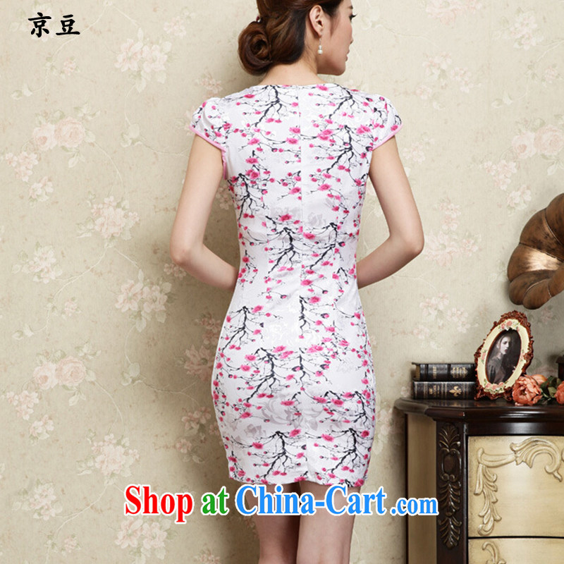 The Beijing Summer 2015 new dresses dress improved stylish beauty cheongsam dress daily short retro dresses female HM - JAYT 30 blue XXL E, feast, and shopping on the Internet